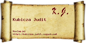 Kubicza Judit névjegykártya
